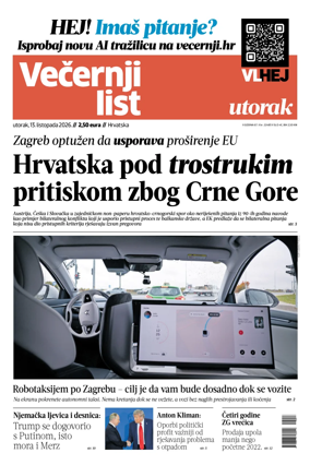 Cover of Vecernji list - Hrvatska