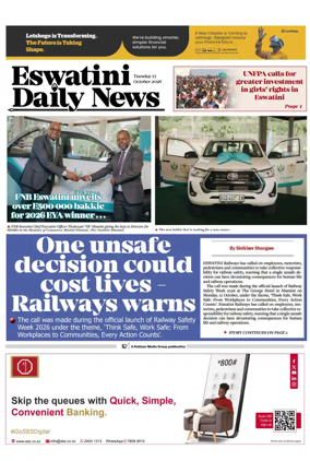 Cover of Eswatini Daily News