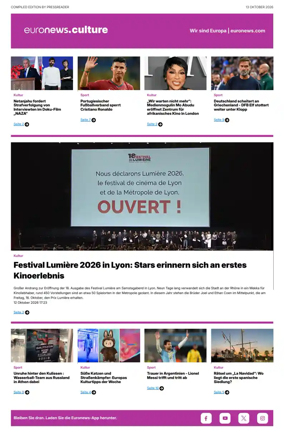 Cover of Euronews Culture and Sport (German)
