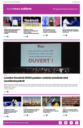Cover of Euronews Culture and Sport (Hungarian)