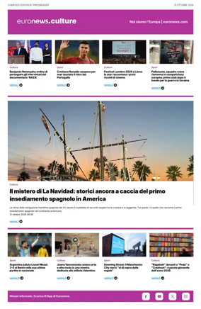 Cover of Euronews Culture and Sport (Italian)