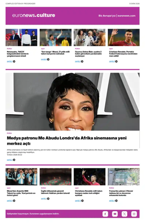 Cover of Euronews Culture and Sport (Turkish) Compiled Edition
