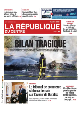 Cover of La Republique du Centre (Orleans - Loiret))