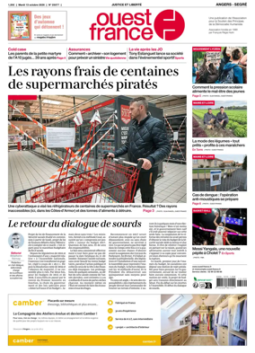 Cover of Ouest France (Angers / Segre)