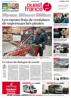 Cover of Ouest-France (Fougeres Vitre)
