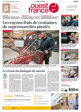 Cover of Ouest France (Lorient)
