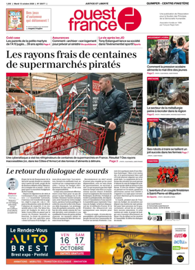 Cover of Ouest-France (Quimper Centre-Finistere)