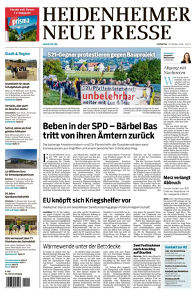 Cover of Heidenheimer Neue Presse