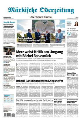 Cover of Markische Oderzeitung Eisenhuttenstadt