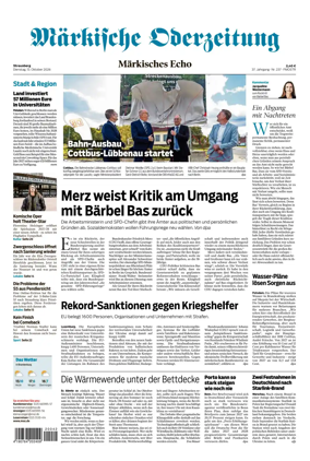 Cover of Markische Oderzeitung Strausberg