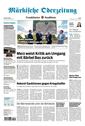 Cover of Markische Oderzeitung Frankfurt (Oder)
