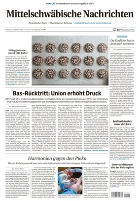 Cover of Mittelschwaebische Nachrichten