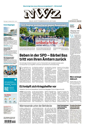 Cover of NWZ – Neue Wurttembergische Zeitung