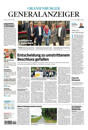 Cover of Oranienburger Generalanzeiger