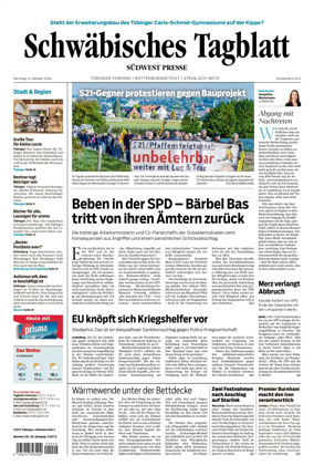 Cover of Schwabisches Tagblatt - Tubinger Chronik