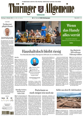 Cover of Thuringer Allgemeine (Nordhausen)