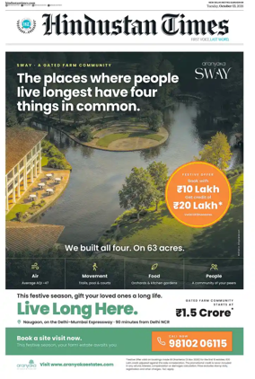 Cover of Hindustan Times (Gurgaon)