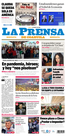Cover of La Prensa de Coahuila