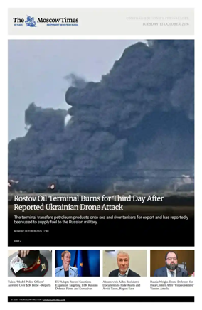 Cover of The Moscow Times - English