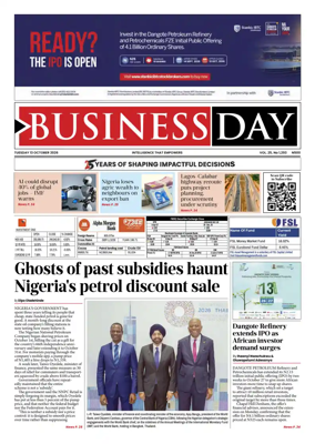 Cover of Business Day (Nigeria)