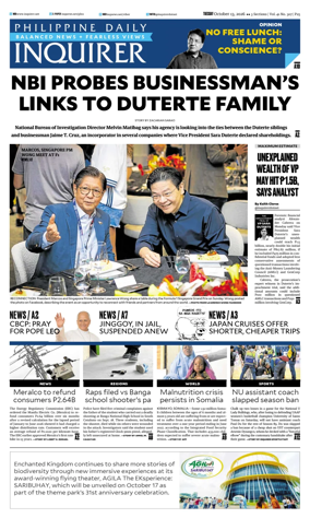 Cover of Philippine Daily Inquirer