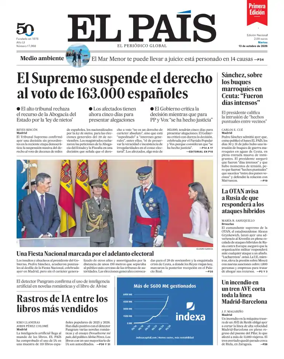 Cover of EL PAIS primera edicion