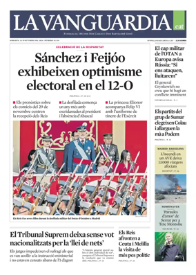 Cover of La Vanguardia (Catala)