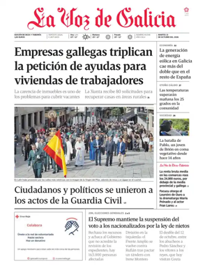 Cover of La Voz de Galicia (Deza)