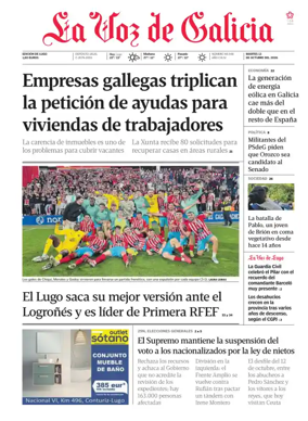 Cover of La Voz de Galicia (Lugo)