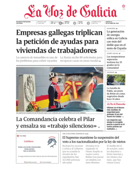 Cover of La Voz de Galicia (Pontevedra)