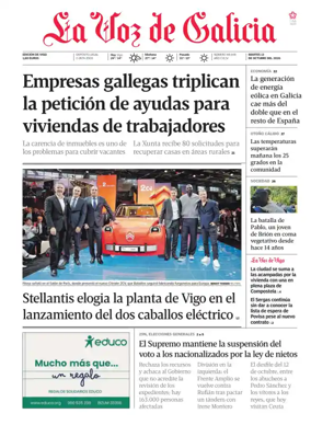 Cover of La Voz de Galicia (Vigo)