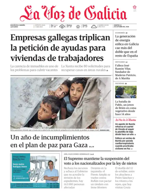 Cover of La Voz de Galicia (Viveiro)