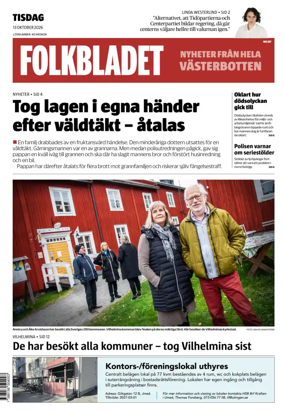 Cover of Folkbladet Vasterbotten