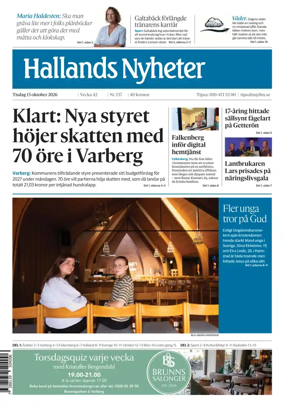 Cover of Hallands Nyheter