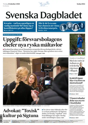 Cover of Svenska Dagbladet