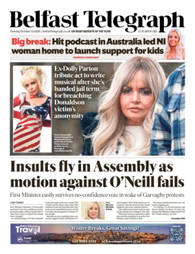 Cover of Belfast Telegraph