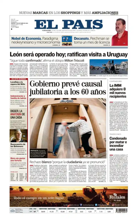 Cover of El Pais (Uruguay)