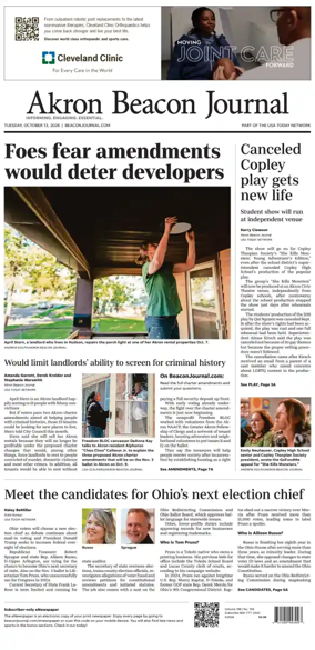 Cover of Akron Beacon Journal