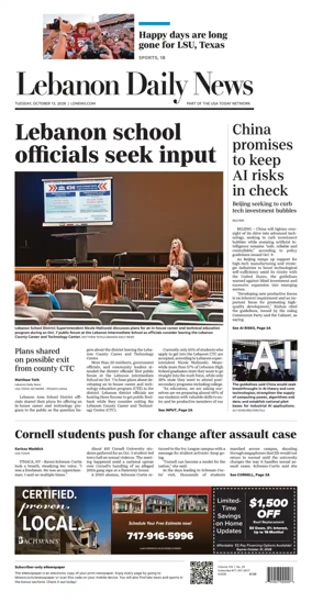 Cover of Lebanon Daily News