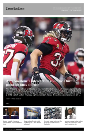Cover of Tampa Bay Times TFP