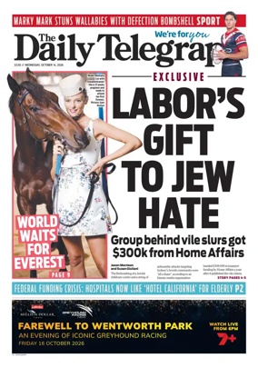 Cover of The Daily Telegraph (Sydney)