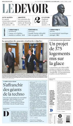 Cover of Le Devoir
