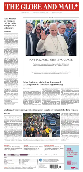 Cover of The Globe and Mail (Alberta Edition)