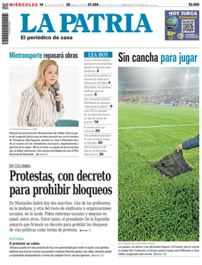 Cover of La Patria (Colombia)