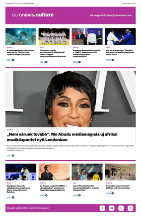 Cover of Euronews Culture and Sport (Hungarian)