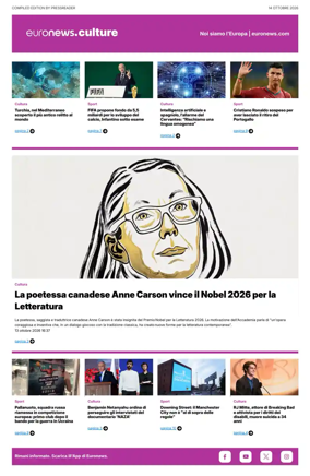 Cover of Euronews Culture and Sport (Italian)