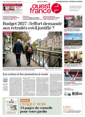 Cover of Ouest France (La Roche-sur-Yon - Fontenay-le-Comte)
