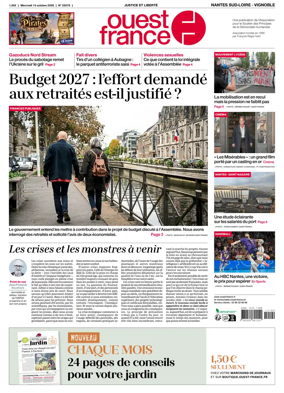 Cover of Ouest France (Nantes / Sud-Loire / Vignoble)