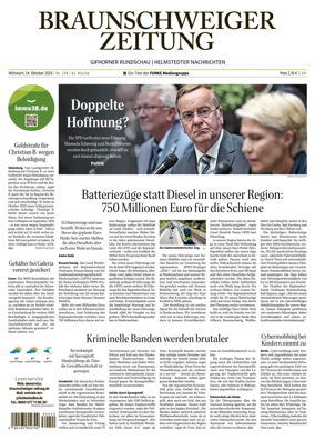 Cover of Braunschweiger Zeitung (Helmstedter Nachrichten)
