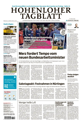 Cover of Hohenloher Tagblatt